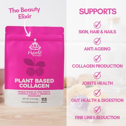 HYBRID HERBS – Plant Based Collagen Powder - Anti Aging Supplement for Skin, Wrinkles Hybrid Herbs