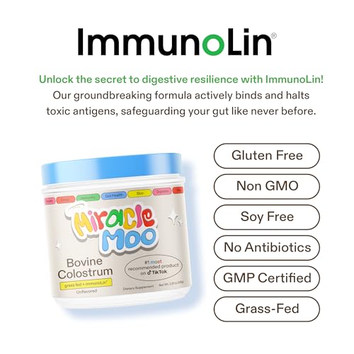 Colostrum Supplement for Gut Health, Hair Growth, Beauty and Immune Support Miracle Moo