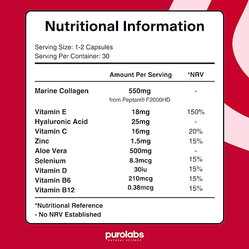 Marine Collagen Complex - Collagen Supplement for Women & Men - with Hyaluronic Acid & Vitamin C Purolabs