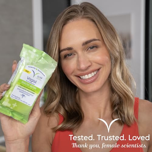 Vagisil Wipes for All Over Cleaning, Health Detox, Formulated with Essential Oils, 20 Wipes Vagisil