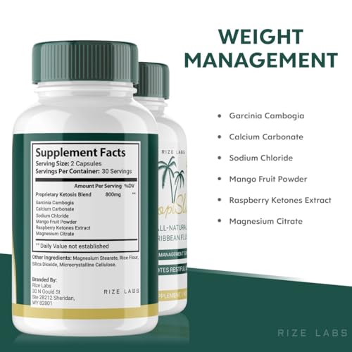 rize labs (5 Pack Tropislim Weight Loss Supplement, Tropislim Capsules for Total Body rize labs