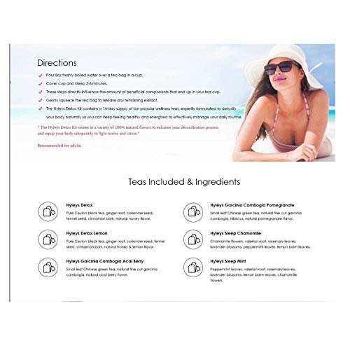 Hyleys Detox Tea for Cleanse and Weight Loss - 28 Day Kit - 84 Tea Bags (9 Pack) HYLEYS