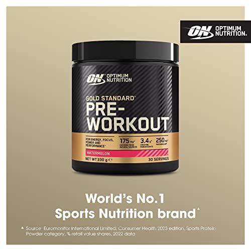 Optimum Nutrition Gold Standard Pre Workout Watermelon Flavoured Powder, 330g Optimum Nutrition