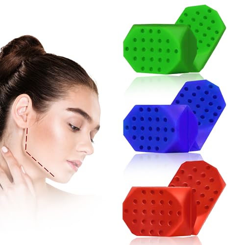Jawline Exerciser for man&women, Jaw Exerciser, 3 Resistance Levels(6 pcs) Silicone Jawline