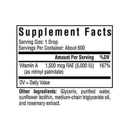 Seeking Health Vitamin A Drops, 1507 mcg of Liquid Vitamin A for Immune System and Prenatal Health