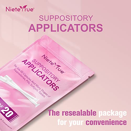 Nieteyrue 20-Packs Suppository Applicators for Women, Disposable, Individually Wrapped Nieteyrue