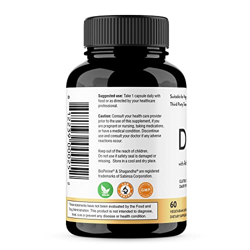Sandhu's DIM Supplement 200 mg -60 Capsules - Diindolymethane with Ashwagandha Sandhu's