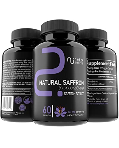 Nutra Simple Saffron Supplements 177mg, Pure Saffron Extract, Made in USA, Natural Nutra Simple