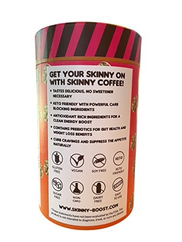 Skinny Boost Skinny Coffee- (Unflavored) Instant Sticks Made with Arabica Coffee, Garcinia SkinnyBoost