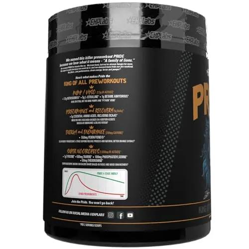 EHP Labs Pride Pre Workout Powder Energy Supplement - Sugar Free Preworkout for Men EHP Labs