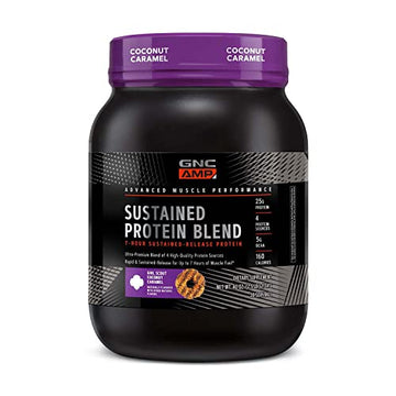 GNC AMP Sustained Protein Blend | Targeted Muscle Building and Exercise Formula 
