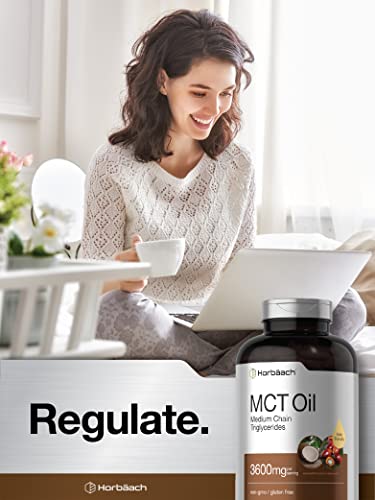 Keto MCT Oil Capsules 3600mg | 300 Softgels | Coconut Oil Pills | Non-GMO and Gluten Horbäach