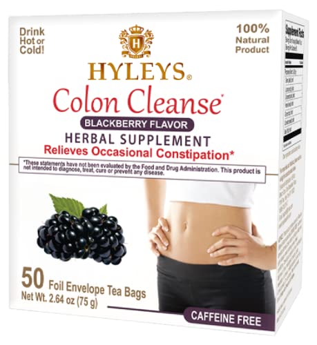 Hyleys Colon Cleanse Tea Blackberry Flavor - 50 Tea Bags (6 Pack - 300 Tea Bags Total) HYLEYS