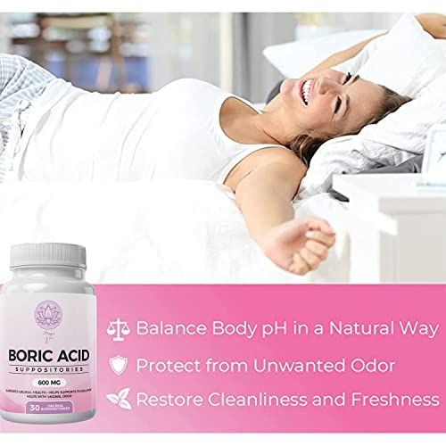 Magic V Steam Boric Acid Suppositories 600 MG 30 Count Optimal PH Support Made in The USA Magic V Steam