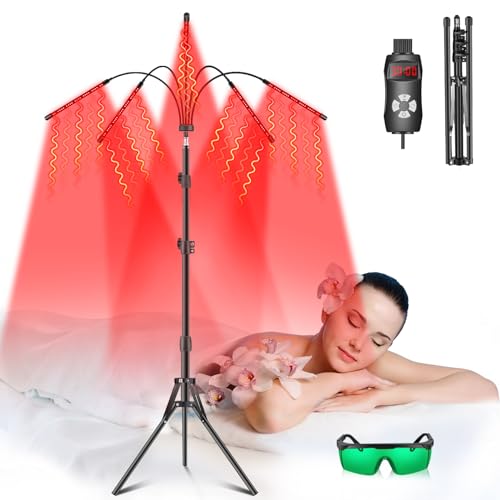 Red Light Therapy Lamp, 150 LEDs Infrared Light Therapy with Adjustable Stand - 660nm Redlight