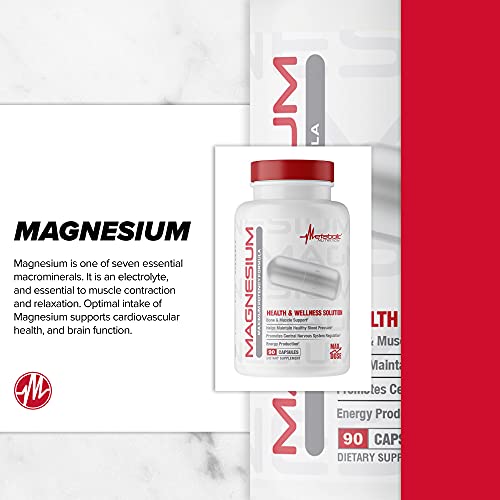 Metabolic Nutrition Magnesium, 650mg per Serving, Non-GMO, Vegan, Gluten Free Metabolic Nutrition