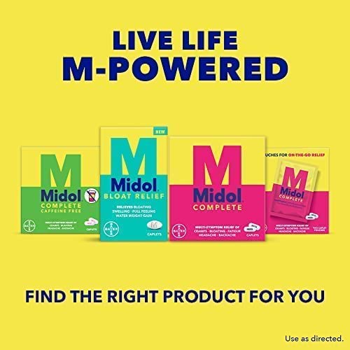 Midol Bloat Relief Caplets 60ct: Midol Bloat Relief Caplets with Pamabrom, Relieve Bloating Midol