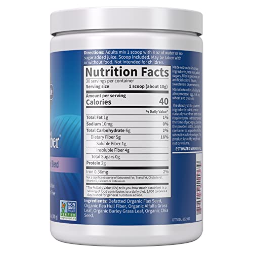 Garden of Life Organic Unflavored Fiber Powder Detox Blend with Chia, Alfalfa & Barley Garden of Life