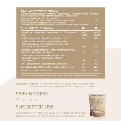 High Protein Bovine Collagen Creamer, Great With Coffee, Hot Chocolate, Smoothies & Porridge Edible Health