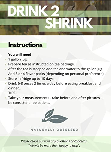 Naturally Obsessed 4 Week DRINK2SHRINK Detox Tea Formula Flat Belly System Detox Kit Naturally Obsessed