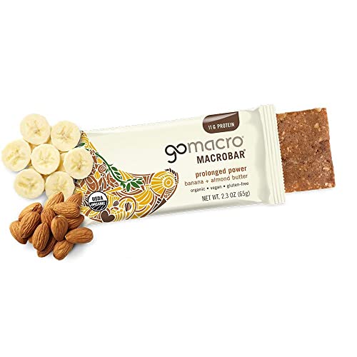 GoMacro MacroBar Organic Vegan Protein Bars - Banana + Almond Butter, (2.3 Ounce Bars GoMacro