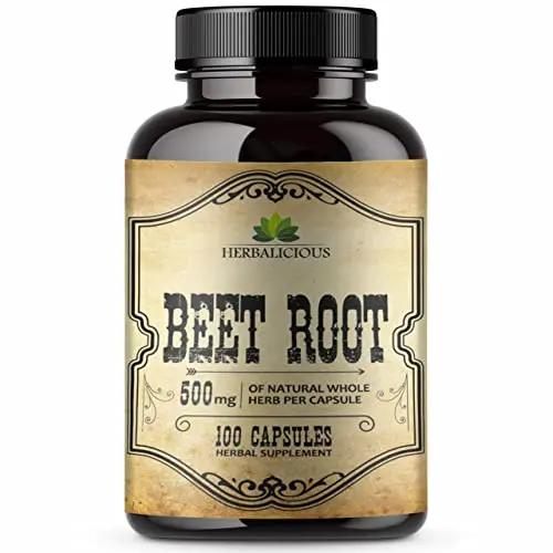 HERBALICIOUS Beet Root Capsules - Herbal Supplement for Athletic Performance