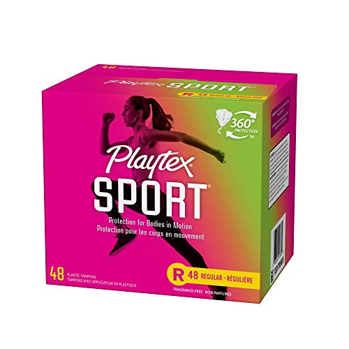 Playtex Sport Tampons, Regular Absorbency, Fragrance-Free - 48ct (Packaging May Vary) PLAYTEX
