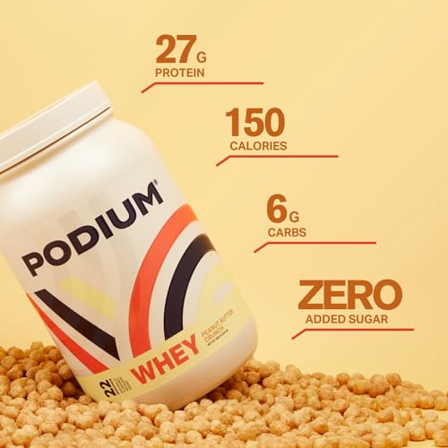 Podium Nutrition, Whey Protein Powder, Peanut Butter Crunch, 22 Servings, 27g of Whey Podium Nutrition