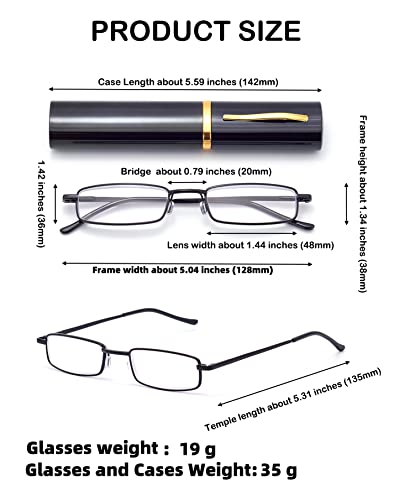 HIGHLIKE 4-Pack Slim Pocket Reading Glasses Men Women, Compact Readers Super Clear HIGHLIKE
