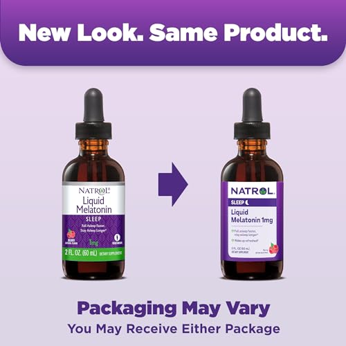 Natrol Liquid Melatonin 1mg, Berry-Flavored Dietary Supplement for Restful Sleep, 2 Fl Oz Natrol
