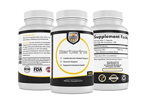 HMS Nutrition 550mg Berberine HCL from Berberis Aristata Root