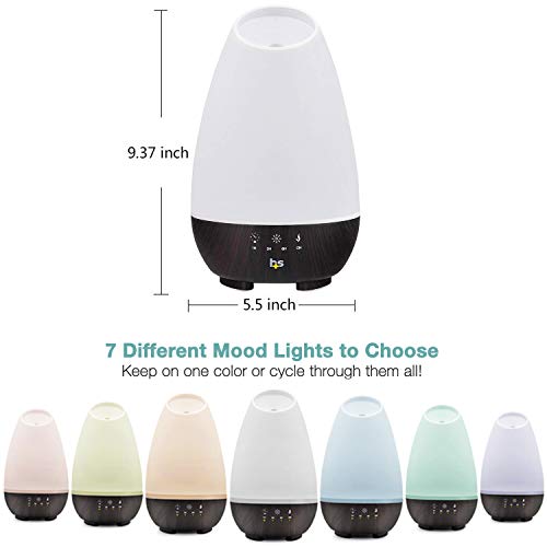 HealthSmart Essential Oil Diffuser, Cool Mist Humidifier and Aromatherapy Diffuser, FSA HSA Eligible with 500ML HealthSmart