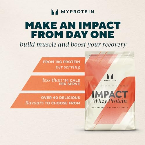 Myprotein Impact Whey Protein Blend, Vanilla, 2.2 lbs (40 Servings) Myprotein