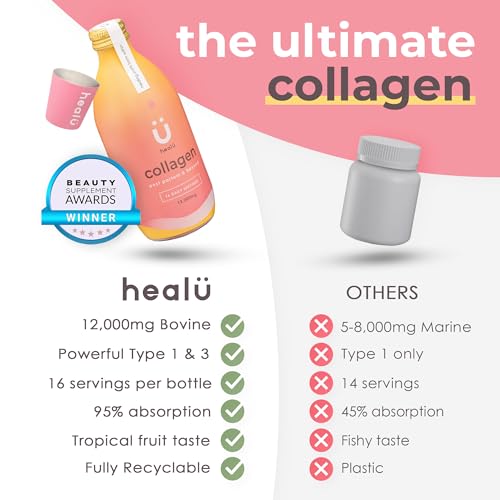 Collagen Supplements for Women, Highest-Dose 12000mg Liquid Collagen Peptides, Bovine Collagen Healu
