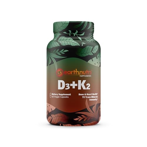EarthNutri D3 + K2 Bone & Heart Health - 72 Trace Minerals, Vitamin D3 Vitashine, MENA EarthNutri