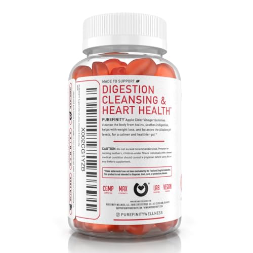 PUREFINITY Apple Cider Vinegar Gummies – Raw, Natural, Unfiltered ACV from The Mother PUREFINITY