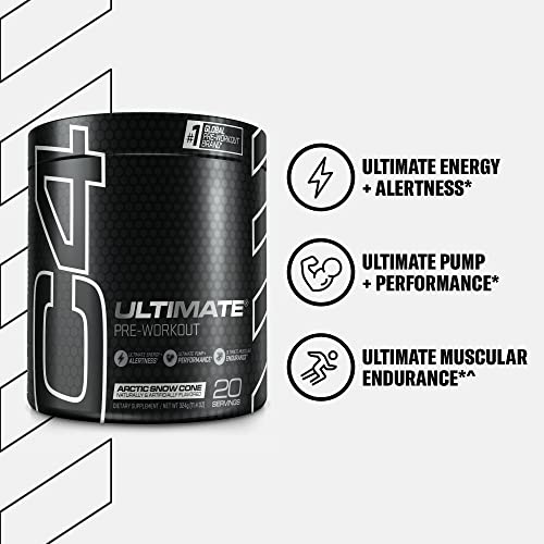 C4 Ultimate Pre Workout Powder Arctic Snow Cone - Sugar Free Preworkout Energy Cellucor