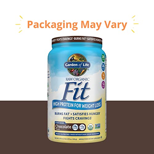 Garden of Life Raw Organic Fit Vegan Protein Powder Chocolate, 28g Plant Based Protein Garden of Life