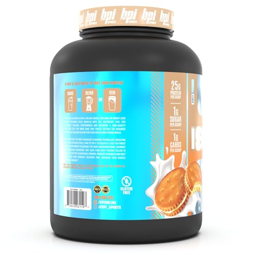 BPI Sports ISO HD Isolate Protein Vanilla Cookie, 76.8 oz - 69 Servings BPI Sports