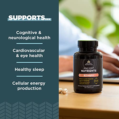 Ancient Nutrition Vitamin B Complex Supplement, 8 Balanced B-Vitamins, Supports Healthy Ancient Nutrition