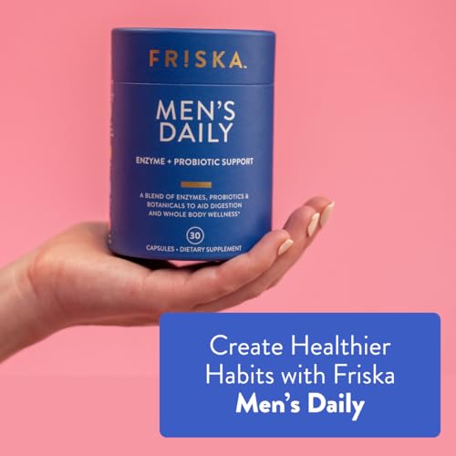 FRISKA Men’s Daily Digestive Enzyme and Probiotics Supplement, Natural Support FR!SKA