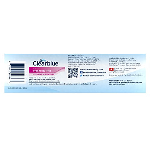 Clearblue Digital Pregnancy Test with Smart Countdown, Multi, 5 count Clearblue