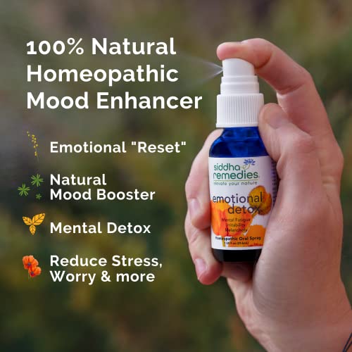 Siddha Remedies Emotional Detox Homeopathic Oral Spray for Melancholy, Irritability Siddha