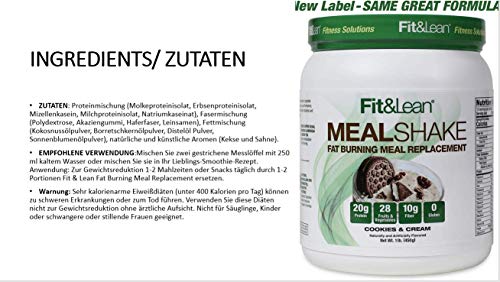 Fit & Lean Meal Shake, Fat Burning Meal Replacement, Meal Replacement with Protein Fit & Lean