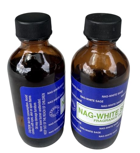 Premium Fragrance Oil 2 Bottles Nag-Musk or Nag-White Sage, 2 Ounces Each in a Glass Bottle Generic