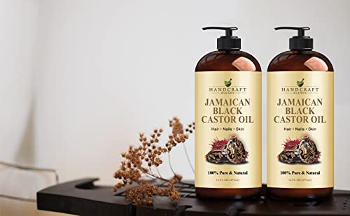 Handcraft Blends Jamaican Black Castor Oil for Hair Growth, Eyelashes and Eyebrows Handcraft Blends