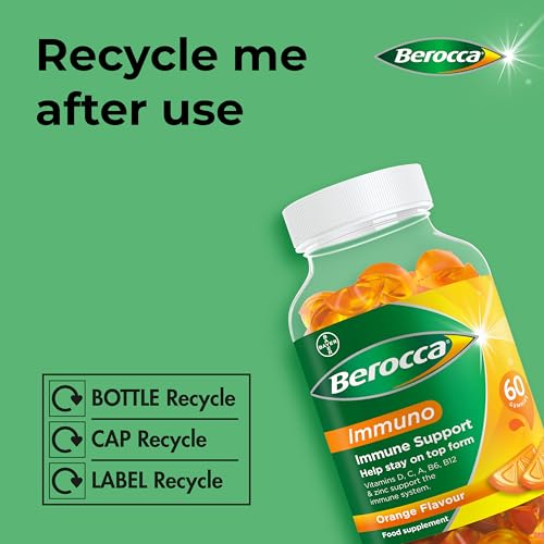 Berocca Immuno Gummy Vitamins, Orange Flavour, Bursting with Immune System Berocca