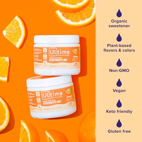 Ultima Replenisher Daily Electrolyte Drink Mix – Orange, 30 Servings – Hydration Powder Ultima Replenisher