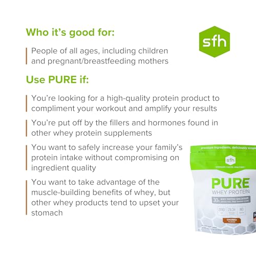 SFH Pure Whey Protein Powder Best Tasting 100% Grass Fed Whey | All Natural SFH