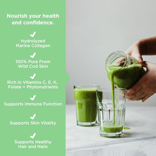 JSHealth Super Greens Powder - Greens & Collagen Powder - Superfood Powder with Marine Collagen Peptides JSHealth